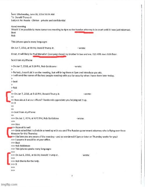 Re-cringe at DJT, Jr. & Co. for setting up this meeting. | image tagged in donald trump jr emails russiagate marked,donald trump jr,russiagate,russian collusion,election 2016,election 2016 aftermath | made w/ Imgflip meme maker