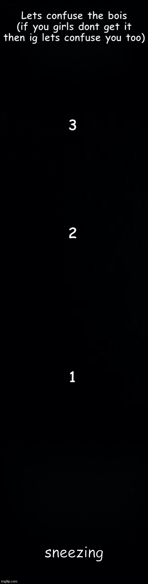 Lets confuse the bois | sneezing | image tagged in lets confuse the bois | made w/ Imgflip meme maker