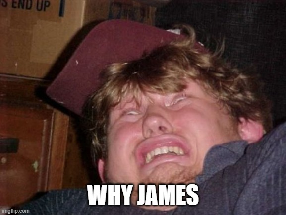 WTF Meme | WHY JAMES | image tagged in memes,wtf | made w/ Imgflip meme maker