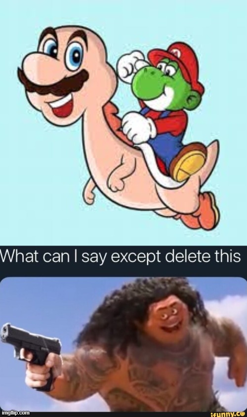 Delt dis shiat right a-now | image tagged in what can i say except delete this,yoshi,mario | made w/ Imgflip meme maker