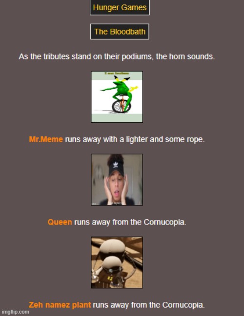 Bloodbath (1) | image tagged in hunger games | made w/ Imgflip meme maker