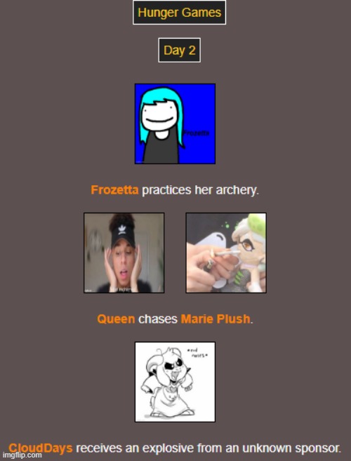 Day 2 (1) | image tagged in hunger games | made w/ Imgflip meme maker