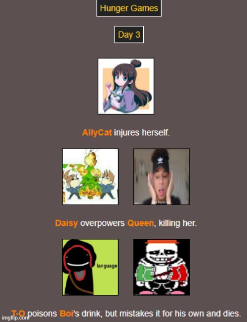 Day 3 (1) | image tagged in hunger games | made w/ Imgflip meme maker
