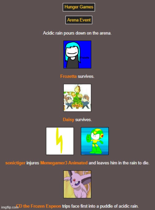 Arena Event | image tagged in hunger games | made w/ Imgflip meme maker