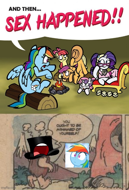 image tagged in angry barney failed job,my little pony,rainbow dash,top hat | made w/ Imgflip meme maker