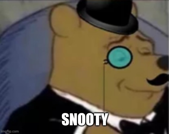 Sophisticated pooh | SNOOTY | image tagged in sophisticated pooh | made w/ Imgflip meme maker