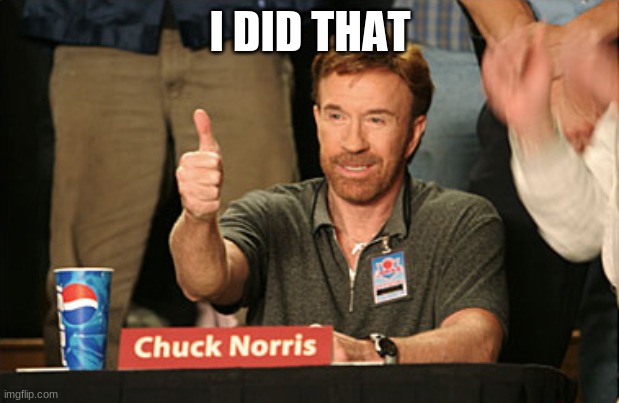Chuck Norris Approves Meme | I DID THAT | image tagged in memes,chuck norris approves,chuck norris | made w/ Imgflip meme maker