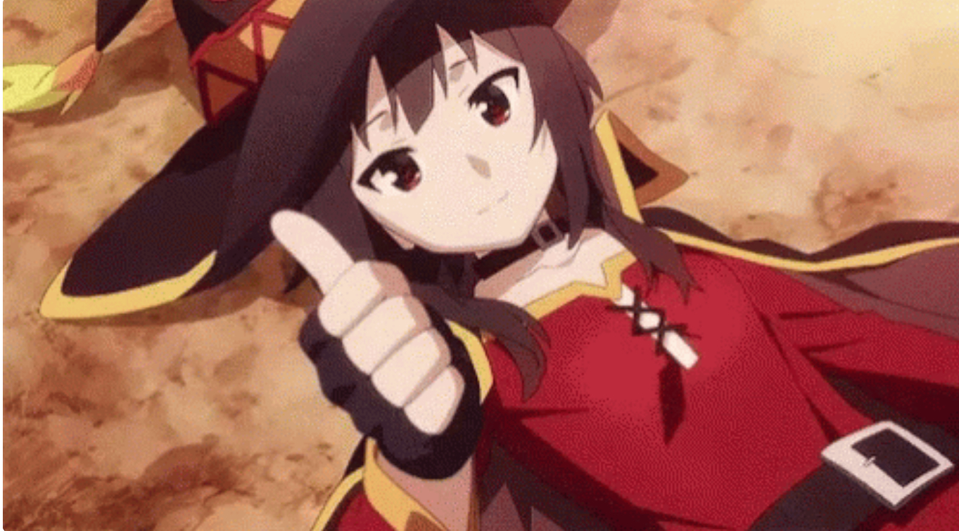 Megumin thumbs up Blank Meme Template