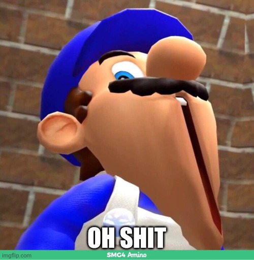 smg4's face | OH SHIT | image tagged in smg4's face | made w/ Imgflip meme maker