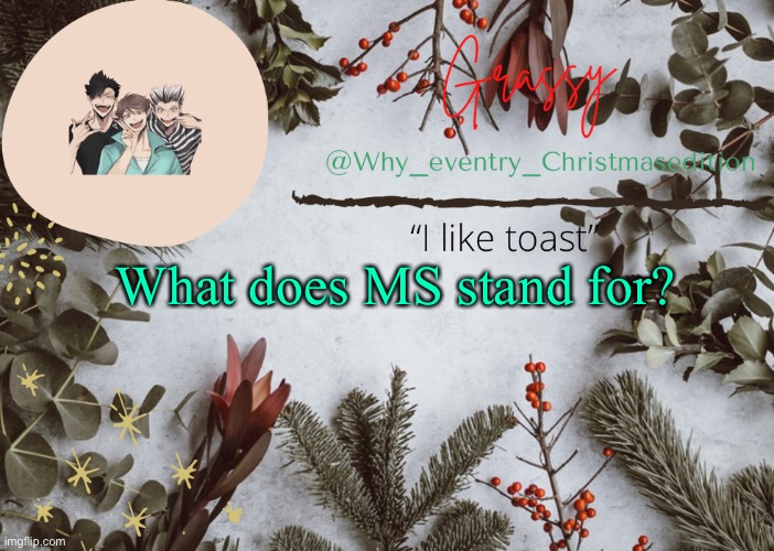 Question for a friend | What does MS stand for? | image tagged in socially awesome awkward penguin,so i guess you can say things are getting pretty serious | made w/ Imgflip meme maker