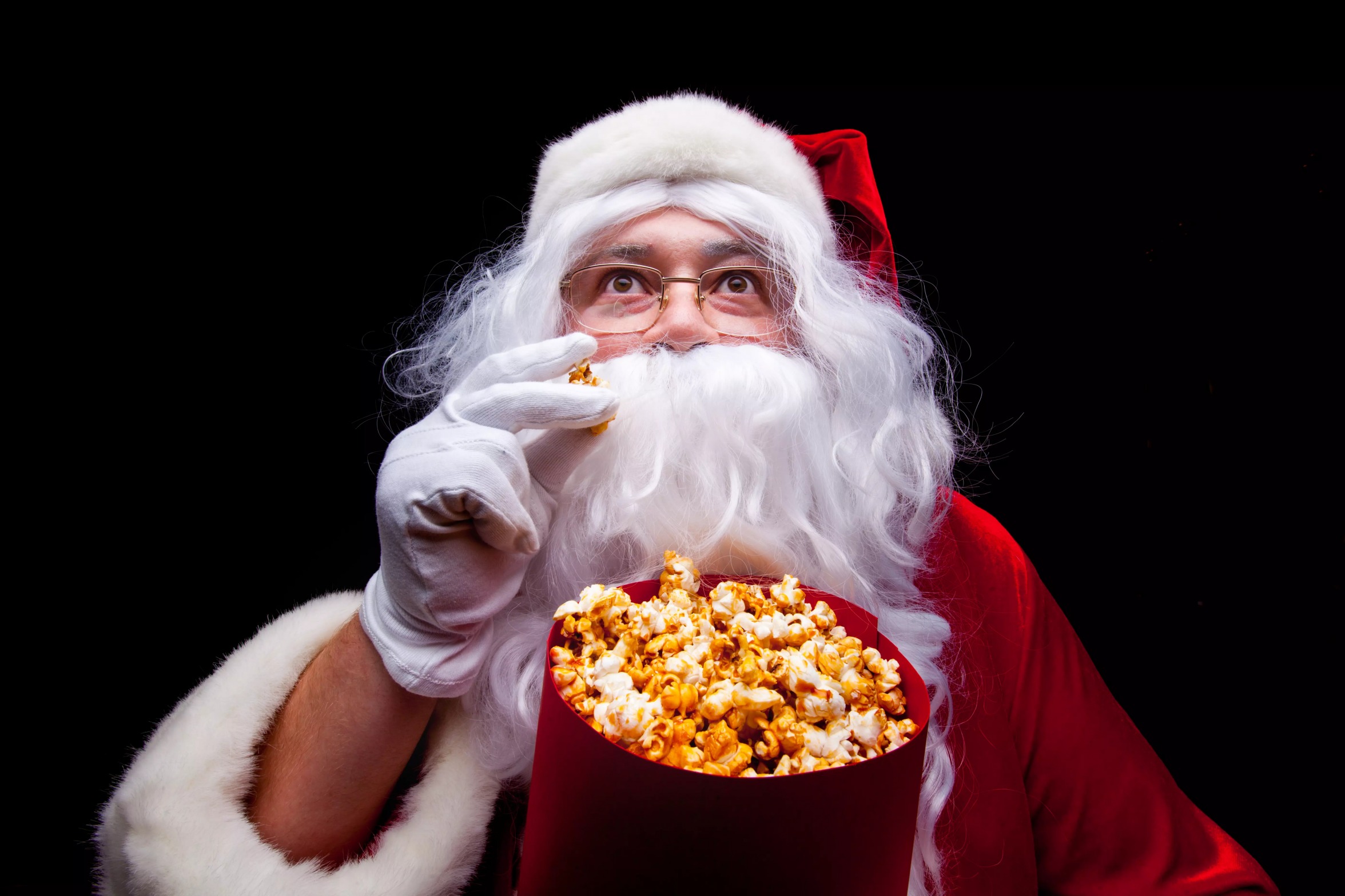 Santa popcorn Blank Meme Template