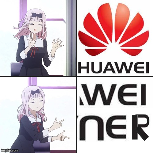 Huaweiner [Yes this is original because I know the joke behind it] | image tagged in weiner,chika template,dj corviknight approved this | made w/ Imgflip meme maker