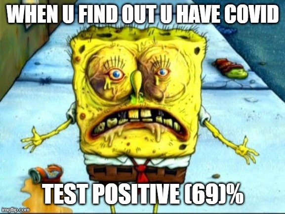 covid | WHEN U FIND OUT U HAVE COVID; TEST POSITIVE (69)% | image tagged in 2020 sucks | made w/ Imgflip meme maker