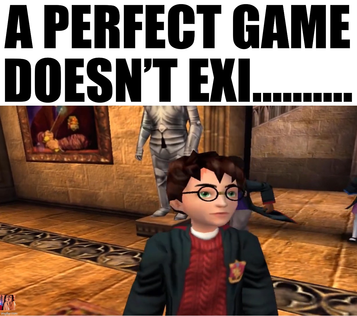 A PERFECT GAME DOESN’T EXI.......... | image tagged in harry potter,video games,games,harry potter meme,old school,gaming | made w/ Imgflip meme maker
