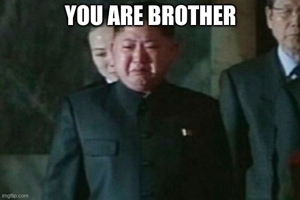 Kim Jong Un Sad Meme | YOU ARE BROTHER | image tagged in memes,kim jong un sad | made w/ Imgflip meme maker