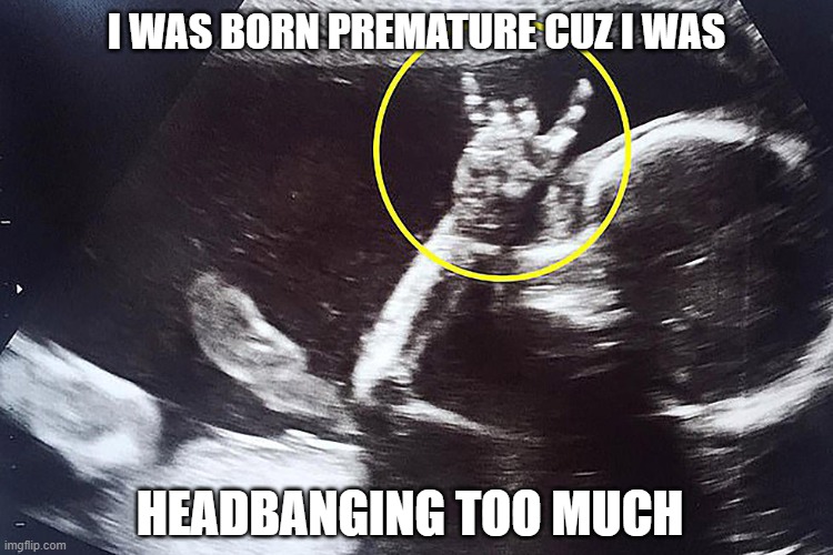 I WAS BORN PREMATURE CUZ I WAS HEADBANGING TOO MUCH | made w/ Imgflip meme maker