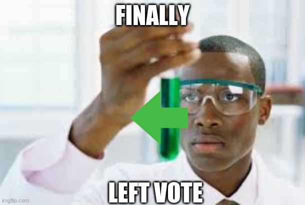 Finally | FINALLY; LEFT VOTE | image tagged in finally | made w/ Imgflip meme maker
