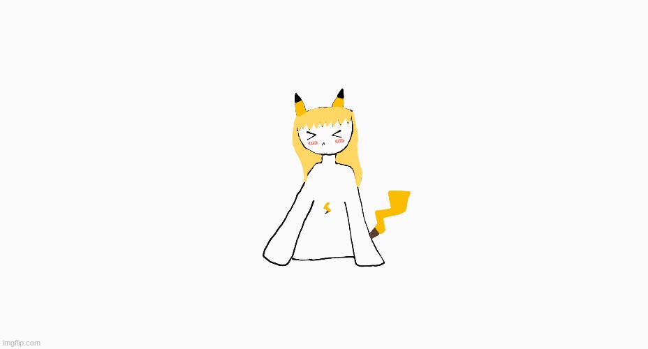 I made a shit drawing of myself as a pikachu gijinka lol | made w/ Imgflip meme maker
