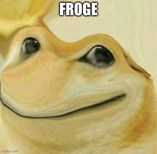 FROGE | image tagged in funny,memes,doge,frog | made w/ Imgflip meme maker