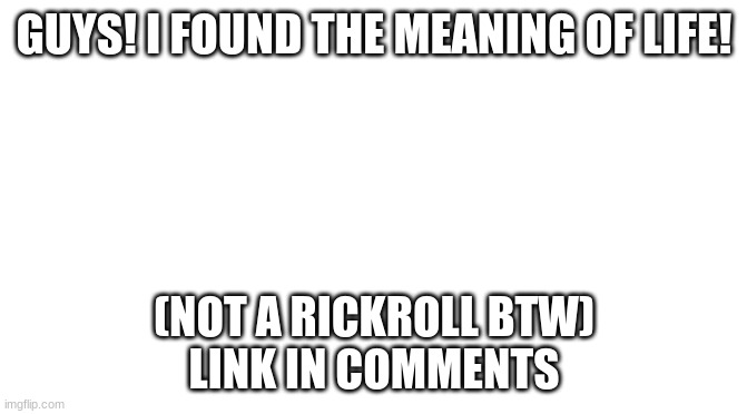 THIS IS FACTS!!! | GUYS! I FOUND THE MEANING OF LIFE! (NOT A RICKROLL BTW)
LINK IN COMMENTS | image tagged in starter pack | made w/ Imgflip meme maker