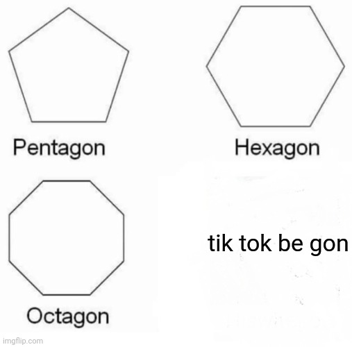 BE GONE FOREVER, TIK TOK!!!!!! | tik tok be gon | image tagged in memes,pentagon hexagon octagon | made w/ Imgflip meme maker