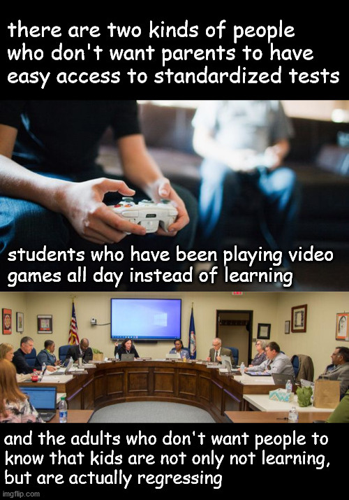 people who don't want standardized tests | image tagged in politics | made w/ Imgflip meme maker