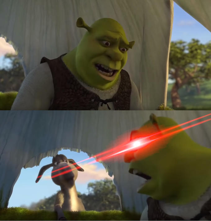 High Quality Sherk yelling at whom or what Blank Meme Template