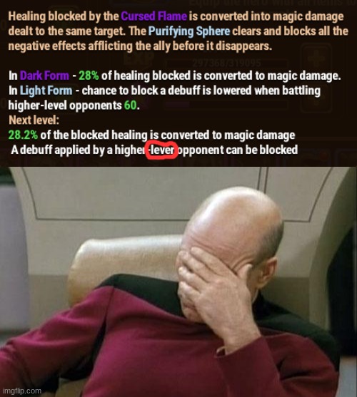 When you realize Hero Wars has a typo | image tagged in memes,captain picard facepalm,typo | made w/ Imgflip meme maker