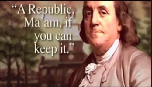 Ben Franklin a republic if you can keep it Blank Meme Template