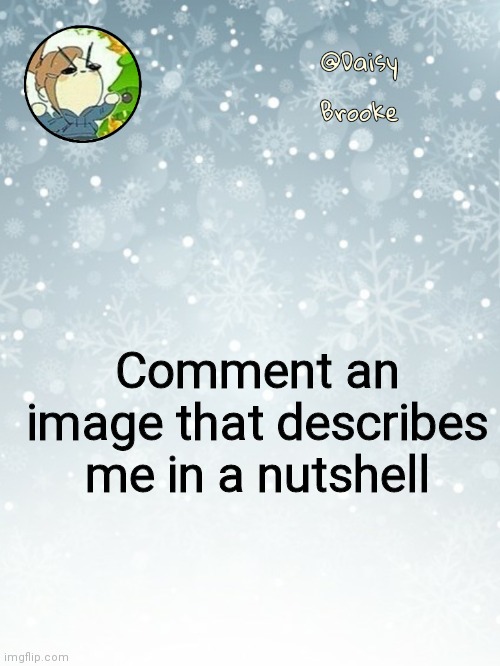 Dew it | Comment an image that describes me in a nutshell | image tagged in daisy's christmas template | made w/ Imgflip meme maker