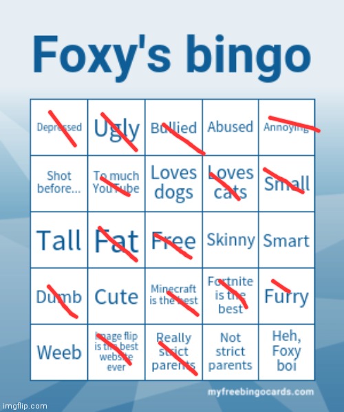 Half furry | image tagged in foxy's bingo | made w/ Imgflip meme maker