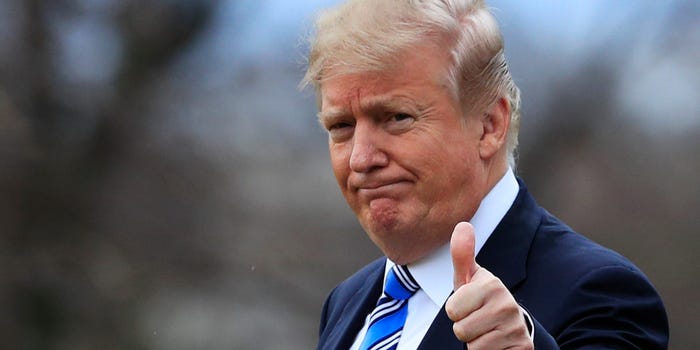 Trump Thumbs up. Blank Meme Template
