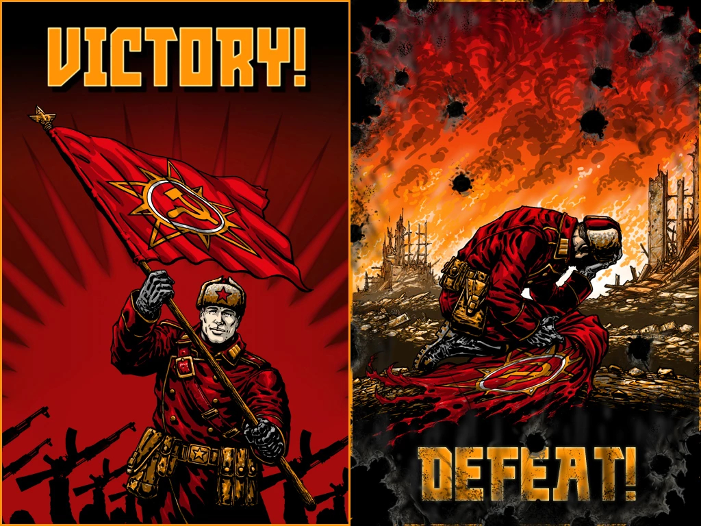 Command And Conquer Red Alert 3 Soviet Union Victory and Defeat Blank Meme Template