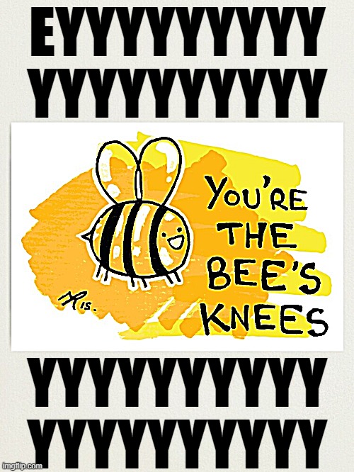 You're the bee's knees eyyyyyyy Blank Meme Template