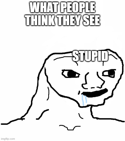 Brainless | WHAT PEOPLE THINK THEY SEE STUPID | image tagged in brainless | made w/ Imgflip meme maker