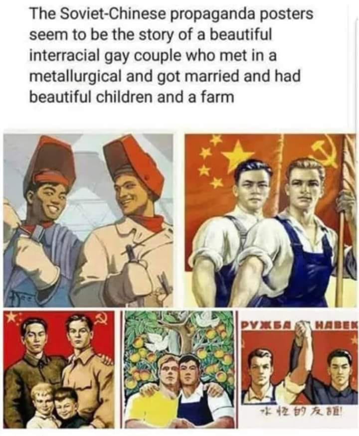 High Quality Soviet-Chinese gay propaganda Blank Meme Template