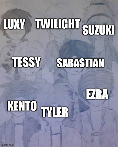 LUXY TYLER TWILIGHT SUZUKI TESSY SABASTIAN KENTO EZRA | made w/ Imgflip meme maker