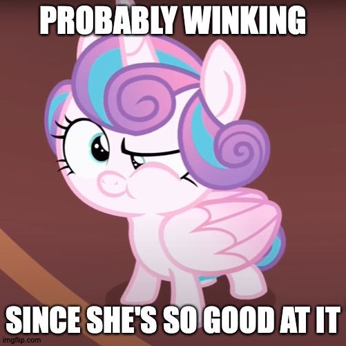 PROBABLY WINKING SINCE SHE'S SO GOOD AT IT | made w/ Imgflip meme maker