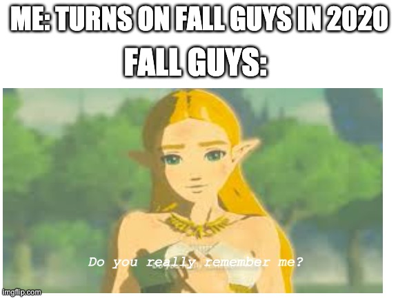 RIPFallGuys | ME: TURNS ON FALL GUYS IN 2020; FALL GUYS:; Do you really remember me? | image tagged in rip | made w/ Imgflip meme maker