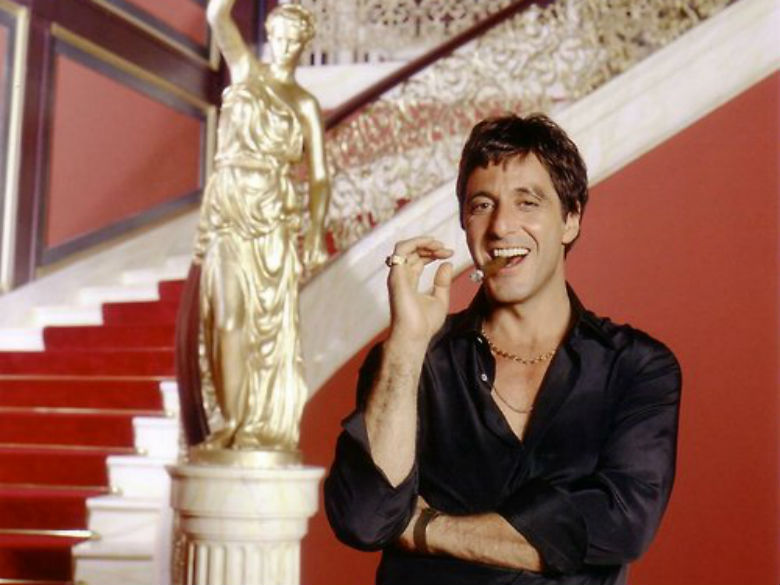 Al Pacino cigar staircase Blank Meme Template