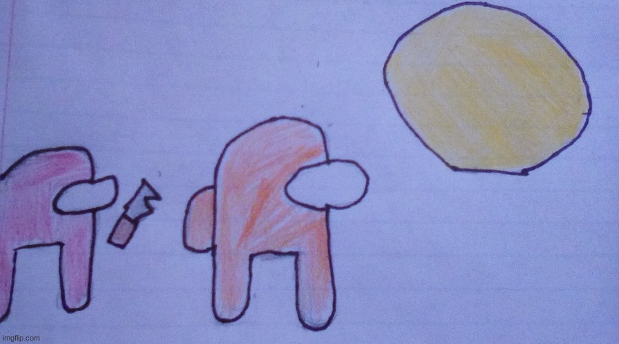Drew an among us template | image tagged in among us yellow ball | made w/ Imgflip meme maker