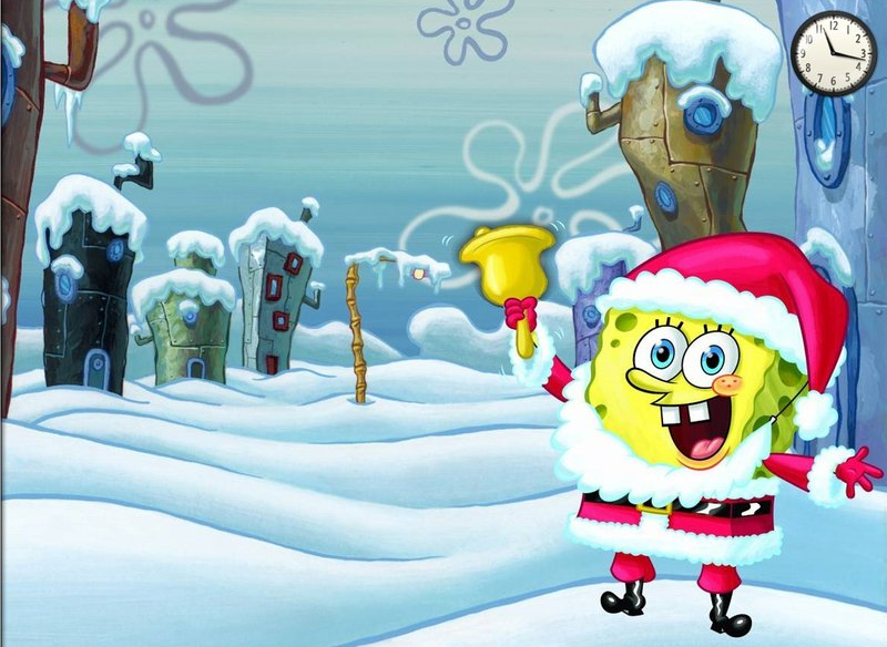 High Quality spongebob christmas announcement Blank Meme Template