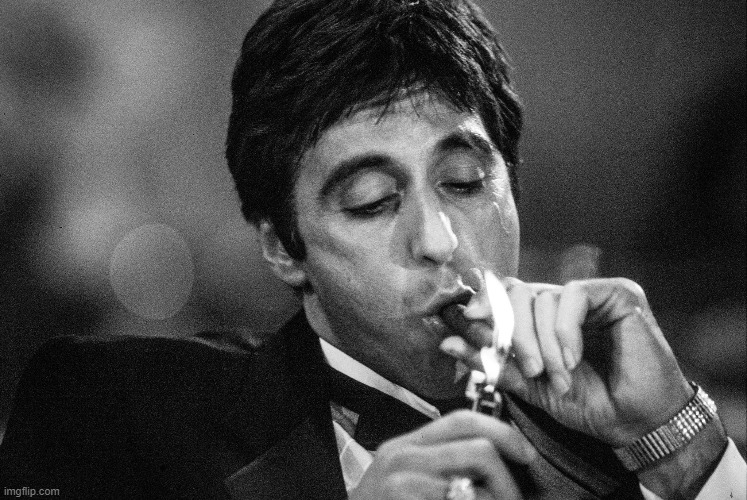 Al Pacino cigar black & white | image tagged in al pacino cigar black white,reactions,reaction,cigar,movie,scarface | made w/ Imgflip meme maker