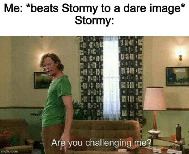Facts | Me: *beats Stormy to a dare image*
Stormy: | image tagged in are you challenging me | made w/ Imgflip meme maker