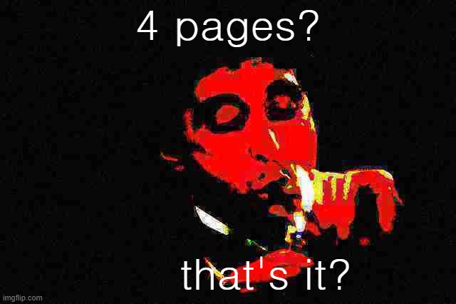 When there are 4 whole pages on Parler devoted to censorship on ImgFlip. | 4 pages? that's it? | image tagged in al pacino cigar deep-fried 2,free speech,social media,censorship,censored,meanwhile on imgflip | made w/ Imgflip meme maker