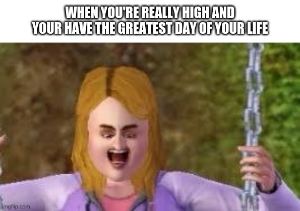 memes | WHEN YOU'RE REALLY HIGH AND YOUR HAVE THE GREATEST DAY OF YOUR LIFE | image tagged in memes | made w/ Imgflip meme maker