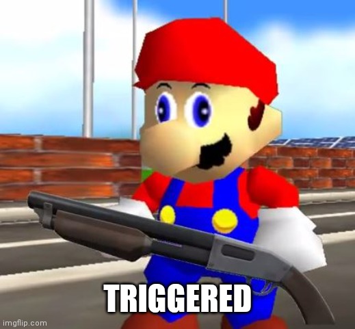 SMG4 Shotgun Mario | TRIGGERED | image tagged in smg4 shotgun mario | made w/ Imgflip meme maker