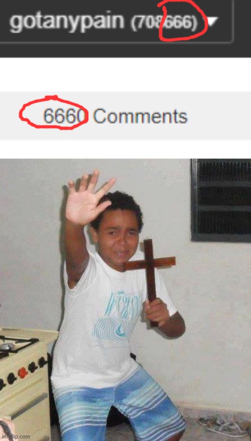 image tagged in kid with cross | made w/ Imgflip meme maker