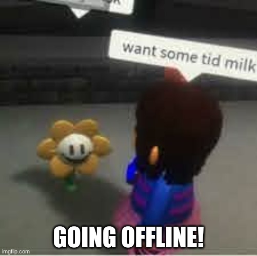 Dont read the tags | GOING OFFLINE! | image tagged in going offline line becasue i wanna do some things,hehehe,these tags are a joke you pervs,are you sure bout that,paint,lmfao | made w/ Imgflip meme maker