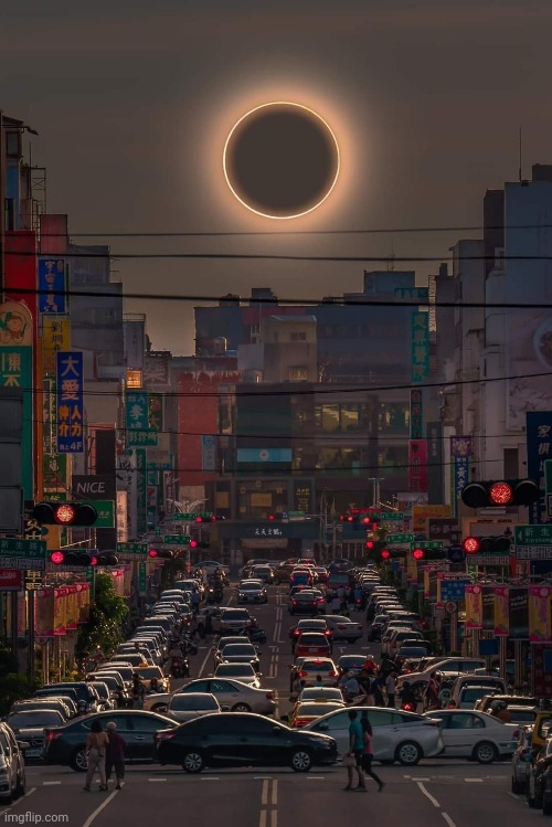 Eclipse in China | image tagged in solar eclipse,china,eclipse,awesome,pic | made w/ Imgflip meme maker